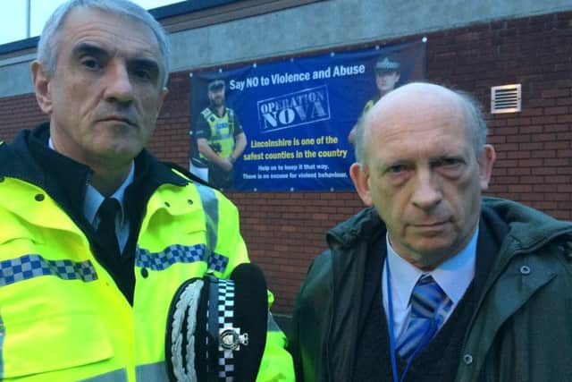 Lincolnshire Chief Constable Neil Rhodes with Boston Borough Council's Coun Stephen Woodliffe.