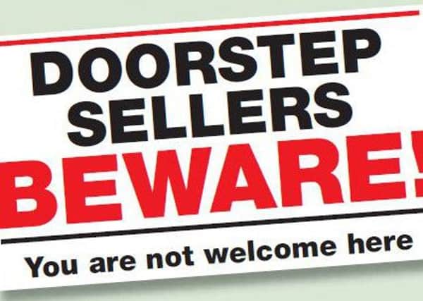 Warning about door to door sellers