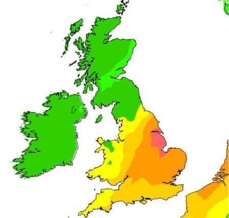 Large parts of the UK will face high air pollution tomorrow-Thursday