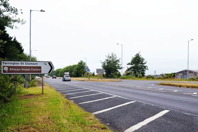 Station Road Junction (right of picture) on the A17 at Terrington St Clement ANL-150620-114335009