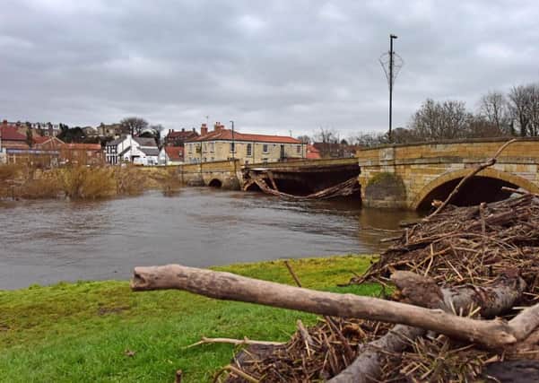 The historic Tadcaster Bridge which has partially collapsed.
Picture: Anthony Chappel-Ross EMN-151230-170655001