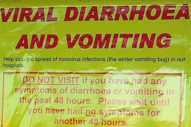 Warning notice about the Winter Vomiting Bug.