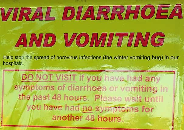 Warning notice about the Winter Vomiting Bug.