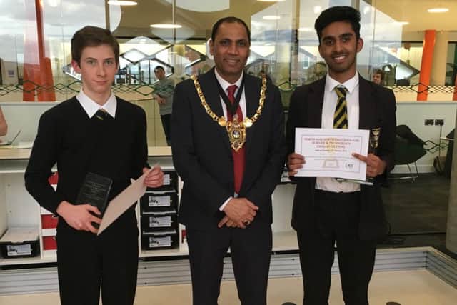 Balsom & Christo Cherian with the Mayor of Sheffield Talib Hussain