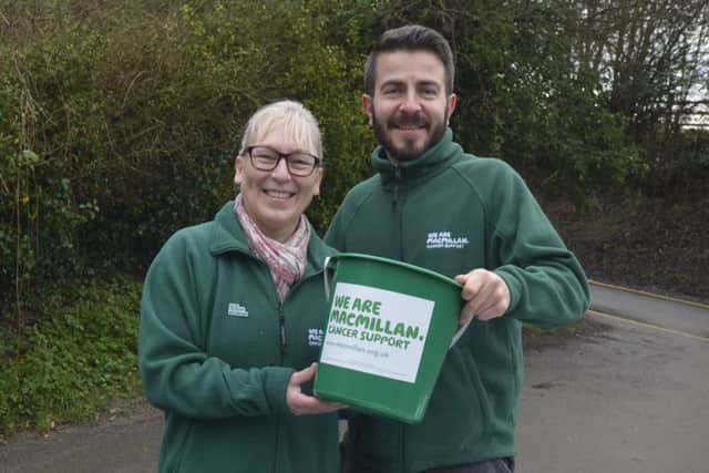 Linda Judd, group leader of the Louth Macmillan fund raising group with area manager Jamie Davenport.