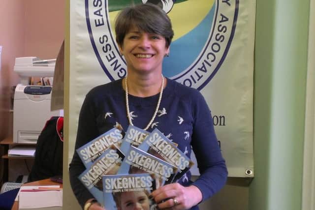 Elizabeth Sargent with copies of the Skegness Mablethorpe and Lincolnshire Wolds Guide, which will also be available at Caterex. ANL-160118-180922001