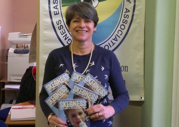Elizabeth Sargent with copies of the Skegness Mablethorpe and Lincolnshire Wolds Guide, which will also be available at Caterex. ANL-160118-180922001