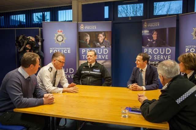 Rt Hon George Osborne meets with Chief Constables Simon Cole, Neil Rhodes and Chris Eyre, Deputy Chief Constable Sue Fish and MP Mark Spencer
