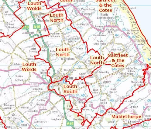Part of the draft recommendations for new electoral division boundaries across Lincolnshire.