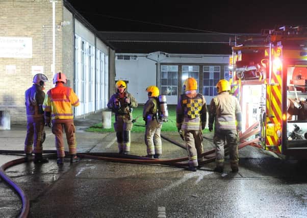 Fire in the old sports hall at Boston College's former Mill Road Campus