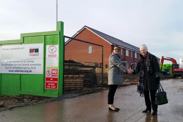 Sarah Sutton, Head of Allocations for Waterloo Housing, is pictured with Coun Christine Lawton at The Maltings. ANL-160115-151126001