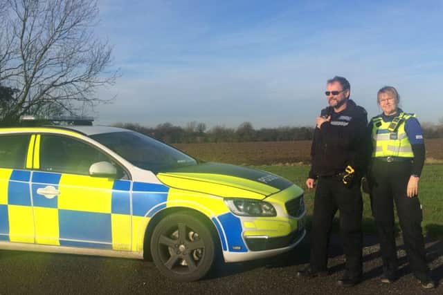 PC Shaun Gent and PCSO Jane Gardner who were on patrol with reporter Daniel Jaines.