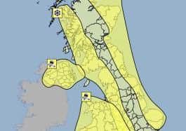 The MET office warning from Saturday, January 16, 2016.