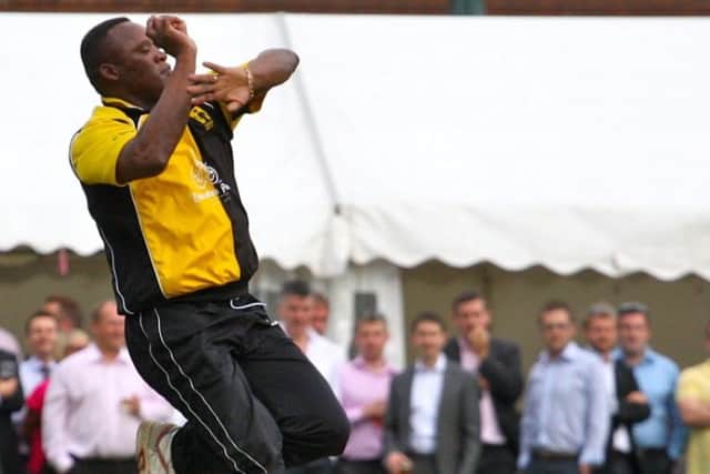 Devon Malcolm in the famous Lashings yellow. ENGSUS00220121206123142