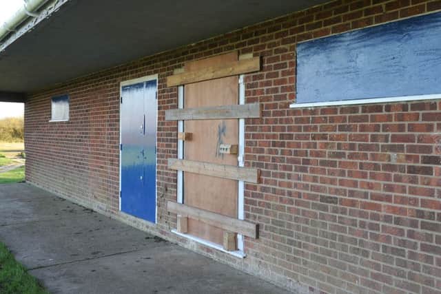 The damage at Sibsey Football Club.