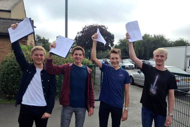 GCSE pupils celebrating their results in Lincolnshire