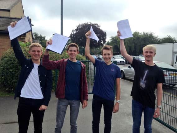 GCSE pupils celebrating their results in Lincolnshire