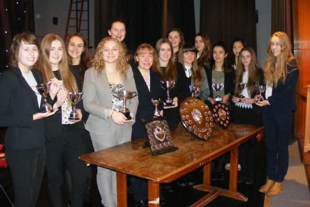 Students at Kesteven and Sleaford High School with some of the awards handed out at their recent senior prizegiving event. EMN-160121-154207001