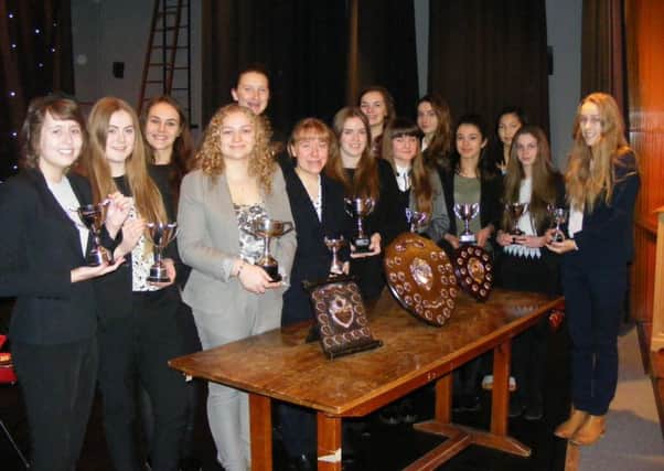 Students at Kesteven and Sleaford High School with some of the awards handed out at their recent senior prizegiving event. EMN-160121-154207001