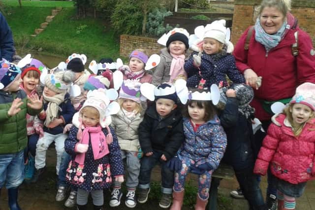 Market Rasen preschool on their listening walk EMN-160127-105100001