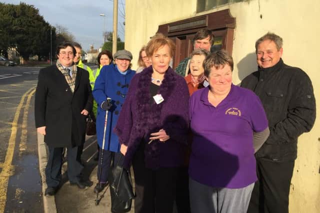 Stickney residents and Coun Victoria Ayling pictured on the A16 after Monday's meeting.