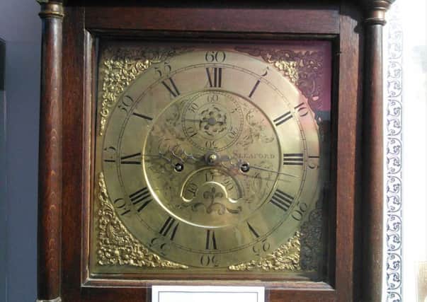 The brass faced clock donated to Sleaford Museum. EMN-160129-101615001