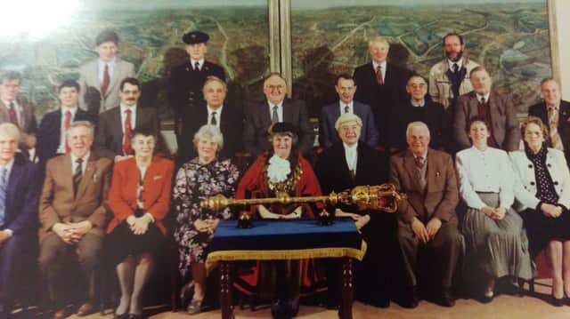 Former Mayor of Louth, Dorothy Grant, with fellow councillors in 1991.