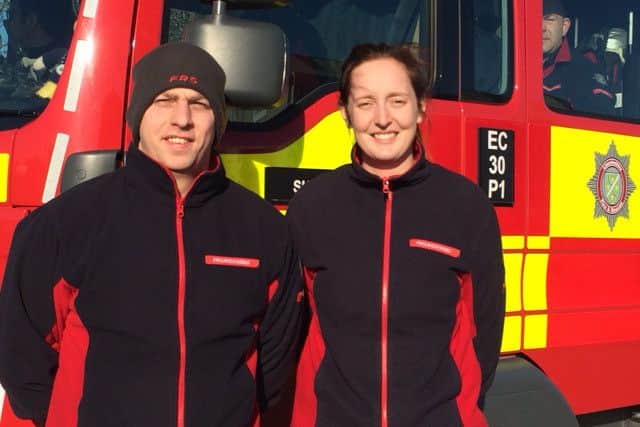 Skegness firefighters Adam Wilkins and Sophie Brownridge are looking forward to welcoming you to a recruitment day in Skegness on Saturday. ANL-160128-155349001