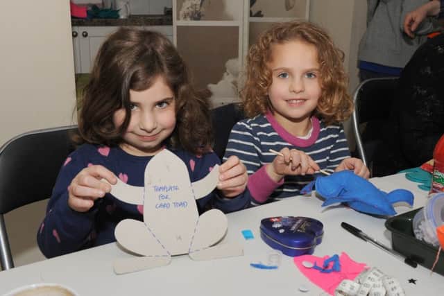Toads Galore workshop at Coffee Corner, Swineshead. L-R Hattie Powell 4 and Eibhlin Powell 4 of Swineshead. EMN-160802-094922001