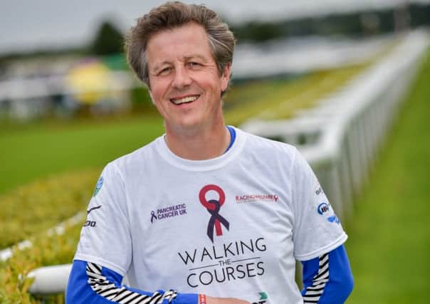 Richard Farquhar is walking 3,000 miles around the UK from racecourse to racecourse to raise money for Pancreatic Cancer UK and Racing Welfare. EMN-160102-161221002