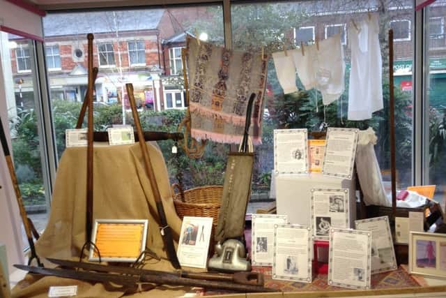 The latest window display at Sleaford Museum. EMN-160402-151825001