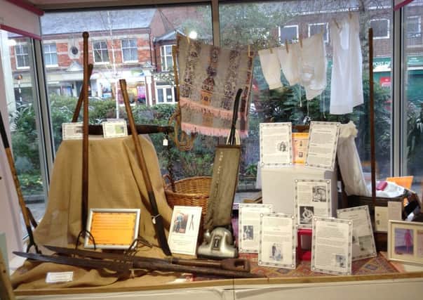 The latest window display at Sleaford Museum. EMN-160402-151825001