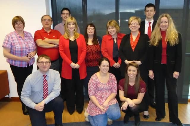 Caption: Staff at the Boston office of chartered accountants Duncan & Toplis joined in on Wear It Red day in aid of the British Heart Foundation. In total, the firm raised £350.