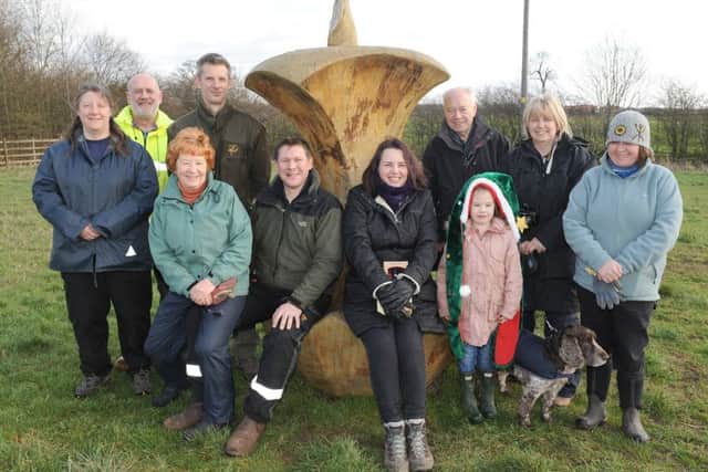 Zoe Watson (centre) and members of the Friends of Mareham Pastures.