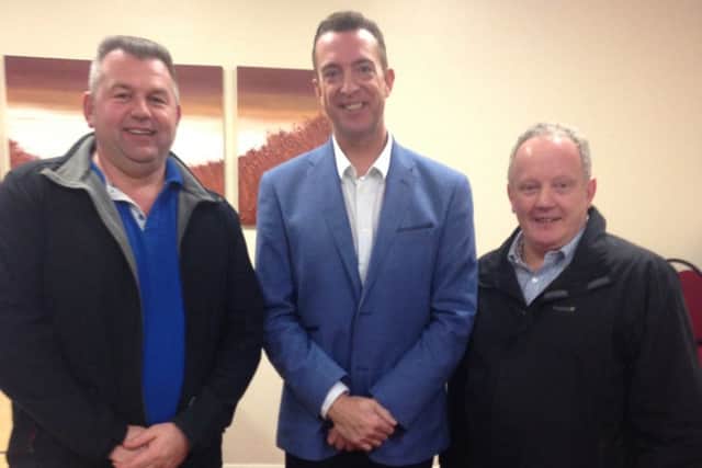 New town councillors Richard Willis with North Kesteven District Councillor Richard Wright (left) and County Councillor Stuart Tweedale. EMN-161202-170835001