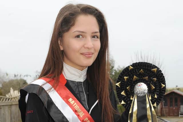 Evie Toobes of Skegness, who has Spina Bifida, is being helped by former international showjumping star, to be in the next paralympic games. ANL-160222-110950001