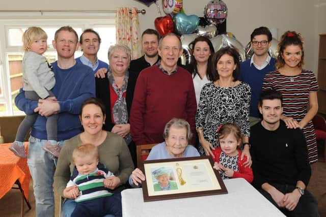 Winifred pictured with her family.