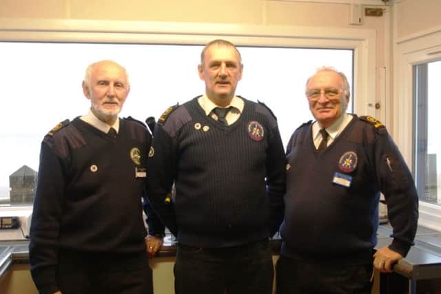 Manning the Mablethorpe NCI station - station manager Laurie King (right) and watchkeepers Paul Russell (left) and Paul Mountford (centre).