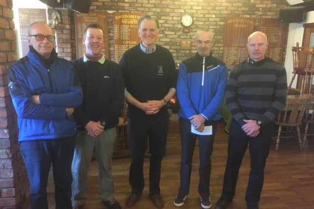 The winning quartet with club captain Tony Miller.