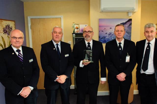 Pictured is, from left, Lincolnshire Co-operative Sutton on Sea funeral home staff Phil Chapman, David Camm, Chris McRae, Andrew Poole and Russ Broughton. The staff at the Lincolnshire Co-op's Sutton on Sea funeral home were awarded gold at the Lincolnshire Co-op's staff awards.
Picture: Chris Vaughan/Chris Vaughan Photography
Date: February 8, 2016 EMN-160215-174304001