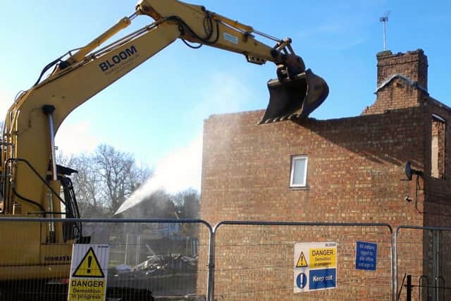 Demolition work in Newfield Road, Sleaford.