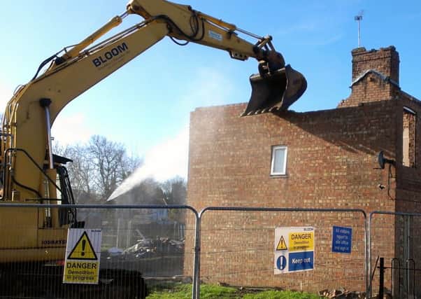 Demolition work in Newfield Road, Sleaford.
