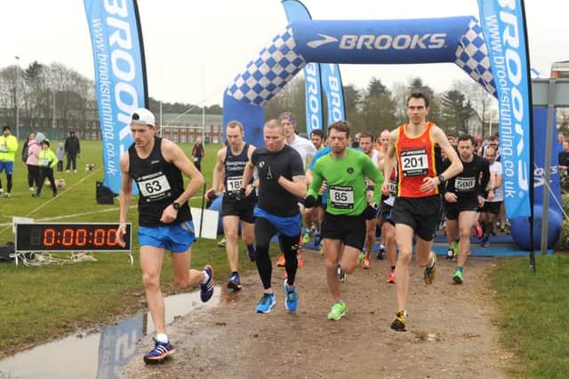Sleaford Half Marathon and Fun Run at RAF Cranwell. Start of the Half Marathon. EMN-160222-161907001