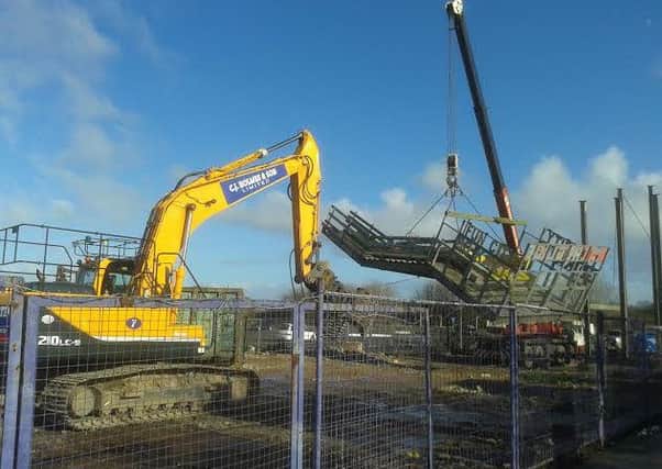 The moment the last section of the Astroglide was removed from the former Lost World in Skegness.