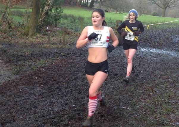 Natalie Stainton runs for Louth AC at the Northern Cross Country Championships EMN-160222-101550002