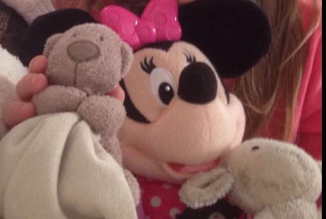 Little Ruby Heaney (five) needs your help to find her Snuggie bear comfort blanket. ANL-160219-111713001