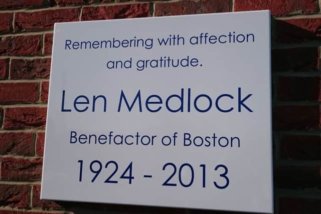 The new plaque is on a wall at the Len Medlock Centre in St George's Road, Boston.