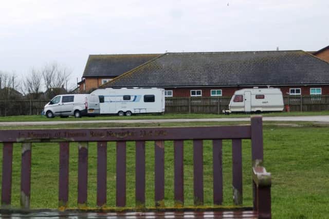 Two travelling families are currently occupying The Broadway Car Park in Sutton on Sea.