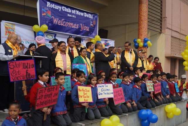 Indian children who took part in the National Immunisation Day.