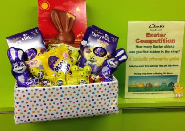 The chocolately prize at Clarks shoe shop in Louth.